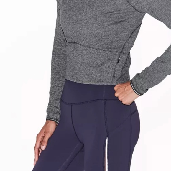 Lululemon Hill and Valley Mock Neck Long Sleeve Sweatshirt in Grey Size 6 - Picture 5 of 10